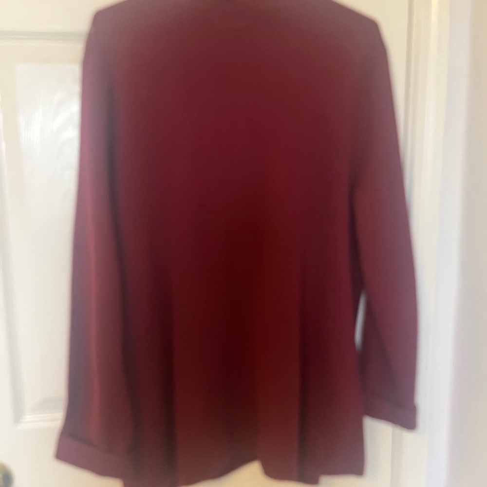 Lands End sweater blazer, wine colored, size L - Picture 4 of 4